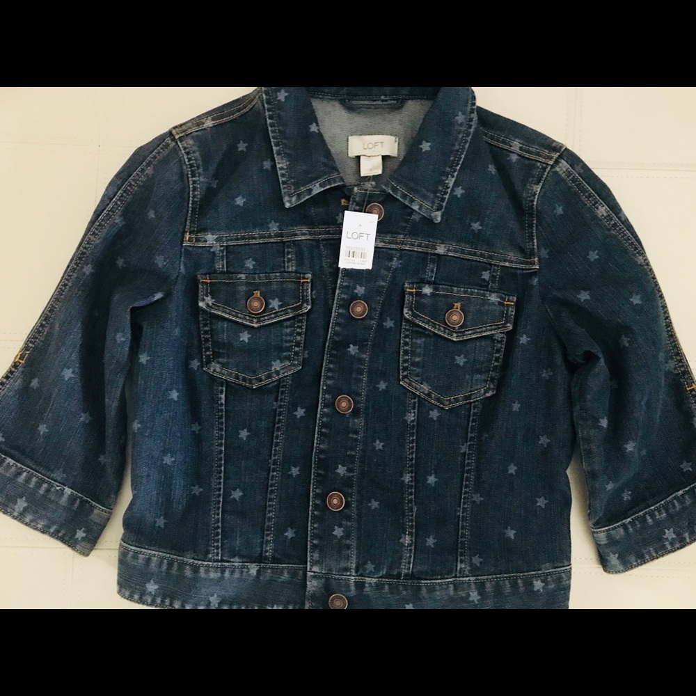 Ann Taylor LOFT cropped jean jacket - Picture 3 of 6